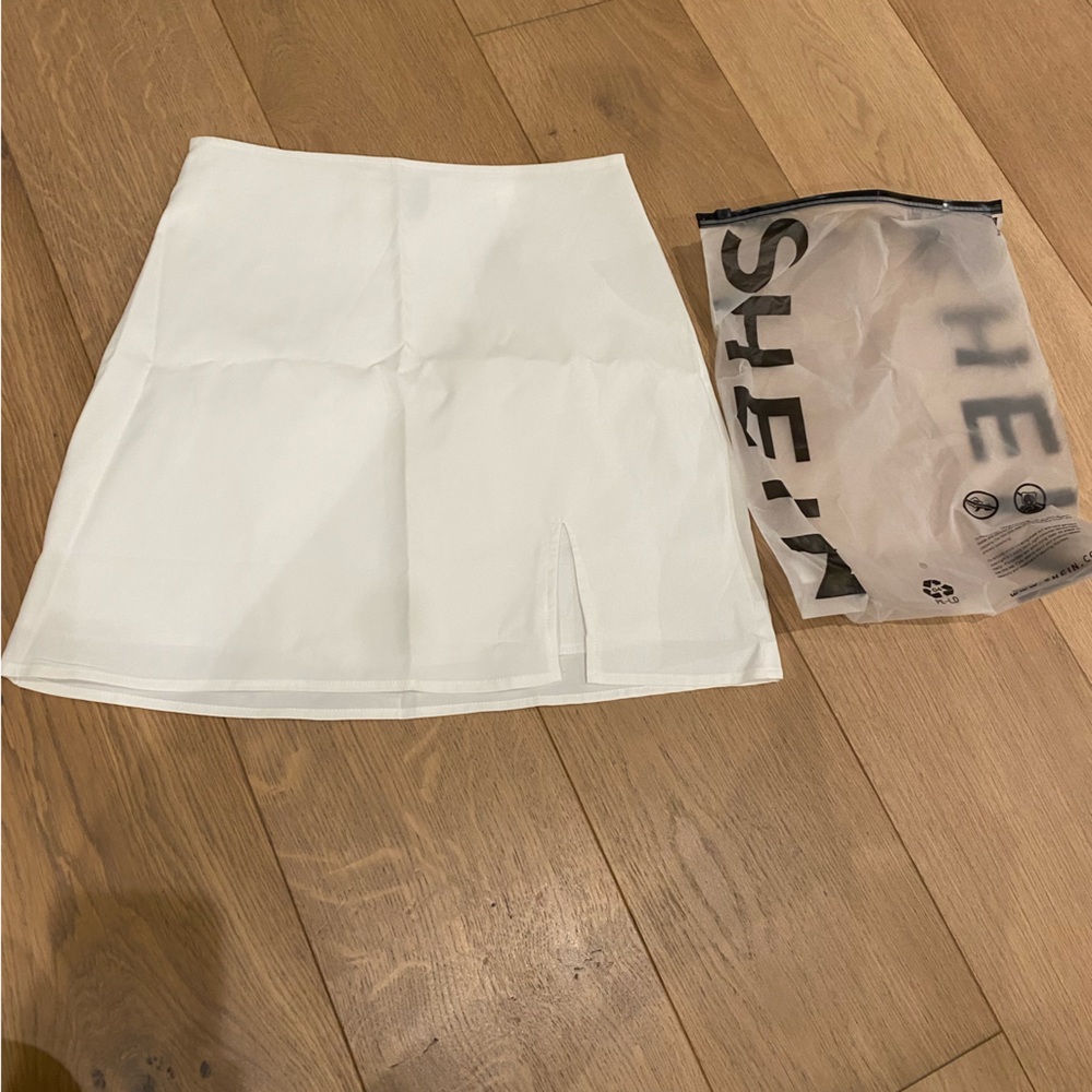White SHEIN Skirt with Slit
